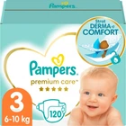 Подгузники Pampers Premium Care Размер 3 Derma Comfort 120 штук 6-10 кг Мягкие