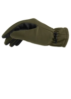 Зимние теплые перчатки полнопалые из softshell с изоляционным шаром Thinsulate водонепроницаемые рукавицы на флисовой подкладке оливковые М - изображение 3