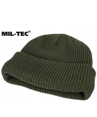 Тепла зимова шапка Mil-tec універсальна унісекс з відворотом машинна в'язка зі 100% щільного акрилу з утеплювачем Thinsulate One size оливкова - зображення 4