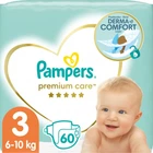 Подгузники Pampers Premium Care Размер 3 Derma Comfort 60 штук 6-10 кг Мягкие