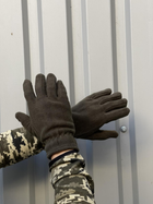 Мужские зимние перчатки на флисе Kreminna теплые военные хаки - изображение 1