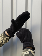 Мужские зимние перчатки на флисе Kreminna теплые военные Чорные - изображение 3