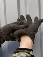 Мужские зимние перчатки на флисе Kreminna теплые военные хаки - изображение 3