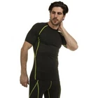 Комплект компрессионный мужской для спортзала LD-1103-LD-1502 Размер: 2XL (50-52) Цвет: черный-салатовый