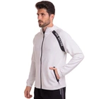 Кофта спортивная на молнии с капюшоном Lingo LD-6634 (размер: 2XL, рост 175-180, белый)