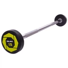 Штанга фиксированная прямая полиуретановая Zelart Urethane Barbell TA-2689-15 длина-104см 15кг