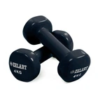 Гантели для фитнеса с виниловым покрытием Zelart Beauty TA-5225-4 (2x4кг) (2шт, черный)