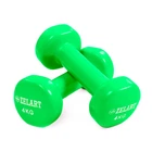 Гантели для фитнеса с виниловым покрытием Zelart Beauty TA-5225-4 (2x4кг) (2шт, зеленый)