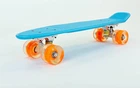 Скейтборд пластиковый Penny LED WHEELS 22in со светящимися колесами SK-5672-2 (синий-оранжевый)