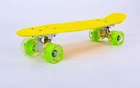 Скейтборд пластиковый Penny LED WHEELS 22in со светящимися колесами SK-5672-1 (желтый-салатовый)