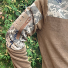 Кофта флисовая мужская военная тактическая с липучками под шевроны ВСУ (ЗСУ) Пиксель 8154 48 размер койот (OPT-1390) - изображение 7