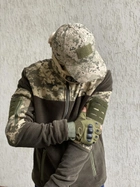 Кофта флисовая мужская военная тактическая с липучками под шевроны ВСУ (ЗСУ) Пиксель 8029 56 размер хаки (OPT-1390) - изображение 6