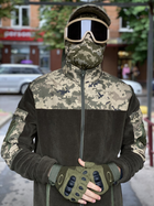 Кофта флисовая мужская военная тактическая с липучками под шевроны ВСУ (ЗСУ) Пиксель 8029 56 размер хаки (OPT-1390) - изображение 8