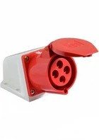 Гнездо стационарное LM2013 (ГС) Lemanso 32А/4п (3п+н) 380-415V IP44 красное