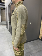 Армейская Кофта флисовая WOLFTRAP, теплая, размер XXL, Оливковый, Камуфляжные вставки на рукава, плечи, кармани - изображение 4
