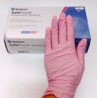 Нитриловые перчатки Medicom SafeTouch® Advanced Pink текстурированные без пудры розовые Размер S 100 шт (3,6 г) - изображение 1