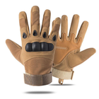 Універсальні тактичні повнопалі рукавички розмір XL з захистом на кісточки (Койот) - зображення 3
