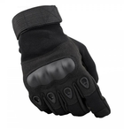 Универсальные тактические перчатки размер XL полнопалые с защитой на косточки (Черные) - изображение 5