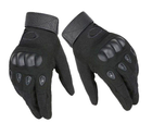 Універсальні тактичні повнопалі рукавички розмір L з захистом на кісточки колір (Чорні) - зображення 4