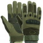 Универсальные тактические перчатки размер M полнопалые с защитой на косточки (Олива) - изображение 4