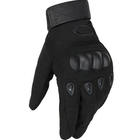 Универсальные тактические перчатки размер XL полнопалые с защитой на косточки (Черные) - изображение 10