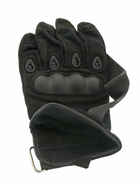 Універсальні тактичні повнопалі рукавички розмір M з захистом на кісточки колір (Чорні) - зображення 7