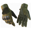 Универсальные тактические перчатки размер XL полнопалые с защитой на косточки (Олива) - изображение 6