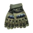 Універсальні тактичні повнопалі рукавички розмір L з захистом на кісточки колір (Олива) - зображення 1