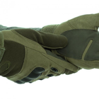 Універсальні тактичні повнопалі рукавички розмір L з захистом на кісточки колір (Олива) - зображення 3
