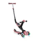 Дитячий самокат з сидінням та ручкою Globber GO UP Deluxe Lights пастельно-рожевий (646-210)