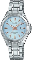 Жіночий наручний годинник Casio LTP-1308D-2A Срібло\Блакитний екран