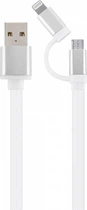 Кабель Cablexpert USB - MicroUSB/Apple Lightning 1 м White/Silver (CC-USB2-AM8PmB-1M-SV)