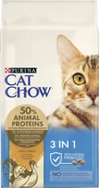 Сухой корм для кошек Purina Cat Chow Feline 3-in-1 с формулой тройного действия с индейкой