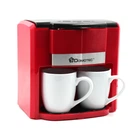 Кофеварка DOMOTEC MS-0705 Красная мощностью 500 Вт, 2 керамические чашки по 150 мл в наборе