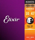 Струни для акустичної гітари Elixir 16002 Nanoweb Phosphor Bronze Extra Light 10-47 (PB NW EL)