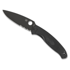 Ніж Spyderco Resilience Black Blade напівсерейтор