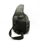 Тактична сумка-слінг плечова, однолямочний рюкзак, барсетка колір олива через плече, нагрудний однолямний з кордури - зображення 3