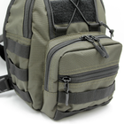 Тактична сумка-слінг плечова, однолямочний рюкзак, барсетка колір олива через плече, нагрудний однолямний з кордури - зображення 5
