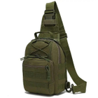 Рюкзак сумка через плече чоловіча тактична A74 олива - зображення 1