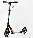 Двухколесный складной самокат Best Scooter, фонарик, амортизатор. Black and white (113217)