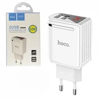 Адаптер сетевое зарядное устройство Hoco C39A Enchanting 2.4а 2USB-порта White Белый