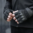 Перчатки Тактические черный казак беспалые с накладкой Черный XL SSpe1 213 - изображение 3