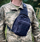 Тактична нагрудна сумка NewtactUA однолямкова через плече Чорна (4825562300032) - зображення 5