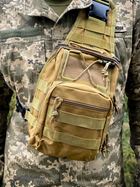 Тактична нагрудна сумка NewtactUA однолямкова через плече Койот (4825562300049) - зображення 6