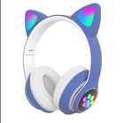 Бездротові дитячі Bluetooth навушники з котячими вушками та LED підсвічуванням STN AKS 28 блакитний
