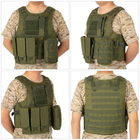 Жилет тактичний військовий Tactical Vest A56 плитоноска / розвантаження Molle олива - зображення 7