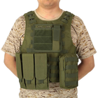 Жилет тактичний військовий Tactical Vest A56 плитоноска / розвантаження Molle олива - зображення 8