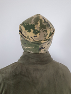 Тепла зимова флісова шапка піксель для військових ЗСУ універсального розміру кольору камуфляж піксель 2734 - зображення 3