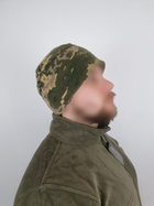 Тепла зимова флісова шапка піксель для військових ЗСУ універсального розміру кольору камуфляж піксель 2734 - зображення 6