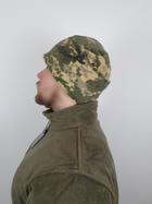 Тепла зимова флісова шапка піксель для військових ЗСУ універсального розміру кольору камуфляж піксель 2734 - зображення 7